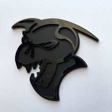 Badge 3D Hellcat Demon, emblème de badges d'aile noir vs noir
 2