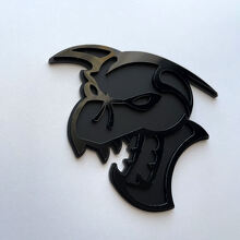 Badge 3D Hellcat Demon, emblème de badges d'aile noir vs noir
 4