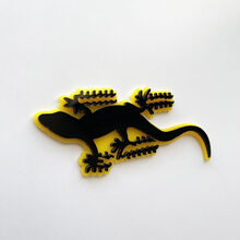 Gecko 3D Badge Noir vs Jaune Fender Badges Emblème
 3