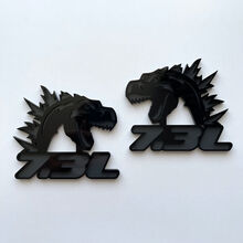 Godzilla 7.3L MEGAZILLA Ford Performance 7.3L Badge 3D Noir vs Gris Badges Fender Emblème
 4