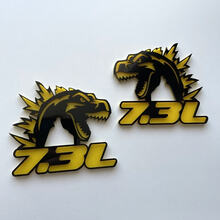 Godzilla 7.3L MEGAZILLA Ford Performance 7.3L Badge 3D Noir vs Jaune Badges Fender Emblème
 2