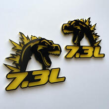 Godzilla 7.3L MEGAZILLA Ford Performance 7.3L Badge 3D Noir vs Jaune Badges Fender Emblème
 3