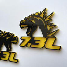 Godzilla 7.3L MEGAZILLA Ford Performance 7.3L Badge 3D Noir vs Jaune Badges Fender Emblème
 4