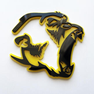 Gorilla Angry 3D Badge Noir vs Gris Fender Badges Emblème
 1