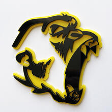 Gorilla Angry 3D Badge Noir vs Gris Fender Badges Emblème
 3