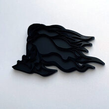 Cruella De Vil Badge 3D Noir vs Noir Badges Fender Emblème
 2