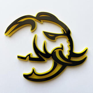 HellElephant Badge 3D Noir vs Jaune Badges Fender Emblème
 1