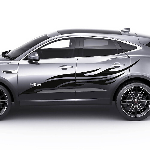 Jaguar E-Pace Autocollant de logo de décalcomanie de graphique de portes tribales de flamme latérale
 1
