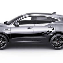 Jaguar E-Pace Side Checkered Stripes Portes Graphiques décalcomanie Logo autocollant
 3