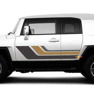 Toyota FJ Cruiser L Rétro vintage Porte latérale Rayures Décalcomanie Graphique
