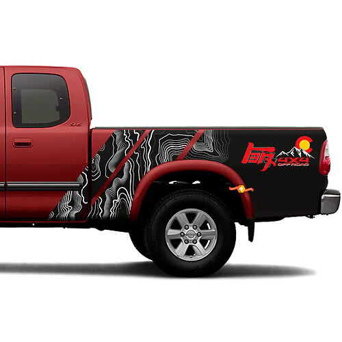 Kit d'autocollants graphiques à rayures en vinyle pour Toyota Tundra Teq 4x4 hors route
