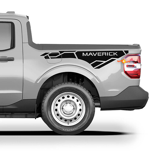 Autocollants graphiques en vinyle à rayures latérales de lit, logo pour Ford Maverick
