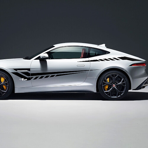 Jaguar F-Type R Side Strobe Stripes Racing Graphics Portes autocollant Logo autocollant
