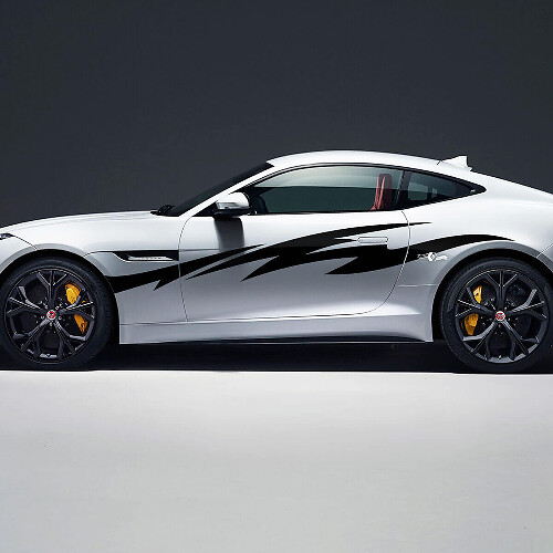 Autocollant Vinyle Graphiques Racing Flame Side pour Portes Jaguar F-Type R