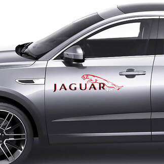 Paire Jaguar E-Pace Portes Latérales Logo Graphique Autocollant Logo Autocollant 2 Couleurs
 1