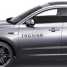 Paire Jaguar E-Pace Portes Latérales Logo Graphique Autocollant Logo Autocollant 2 Couleurs
 2