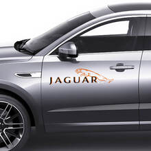 Paire Jaguar E-Pace Portes Latérales Logo Graphique Autocollant Logo Autocollant 2 Couleurs
 3