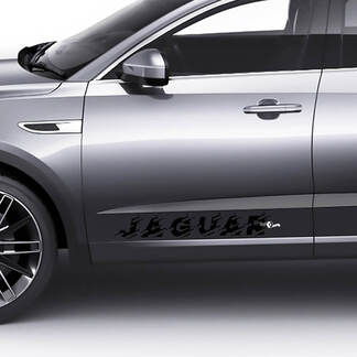 Paire Jaguar E-Pace Portes Latérales Logo Graphique Détruit Autocollant Logo Autocollant
 1