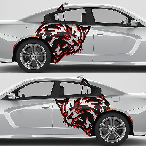 Kit de décalcomanies vinyle énormes pour ailes arrière Wildcat pour Dodge Challenger Charger