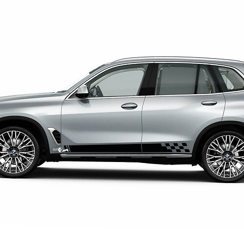 Autocollant en vinyle à rayures à carreaux pour portes latérales BMW X5 G05
