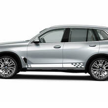 Autocollant en vinyle à rayures à carreaux pour portes latérales BMW X5 G05
 3