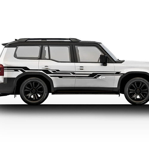 Autocollants latéraux Toyota Land Cruiser Prado 2024, autocollants graphiques à rayures en vinyle, Kit 2
