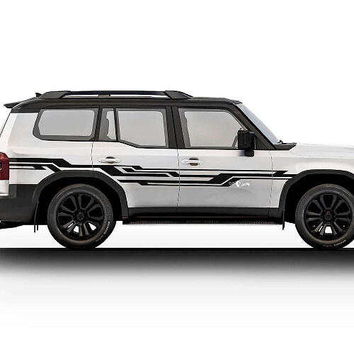 Kit d'autocollants bande latérale abstraite pour Toyota Land Cruiser Prado 2024_1