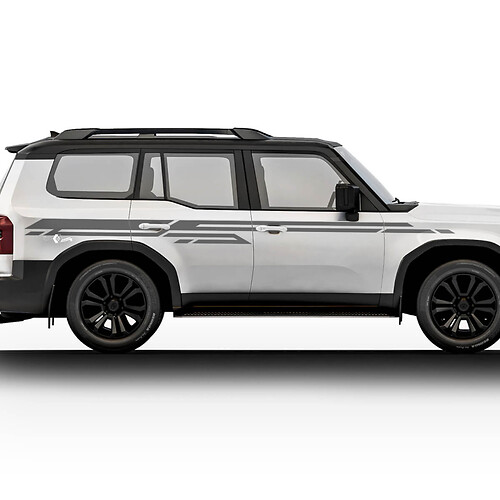 Autocollants latéraux Toyota Land Cruiser Prado 2024, autocollants graphiques à rayures en vinyle, Kit 3
 1