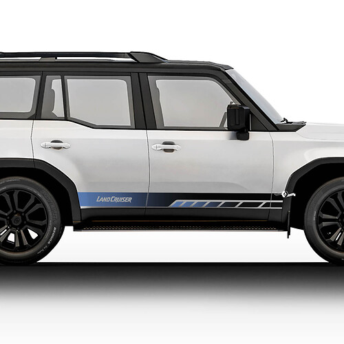 Toyota Land Cruiser Vintage Bleu Style Rayures Autocollants Vinyle Graphique Autocollants Kit de Décalcomanies
