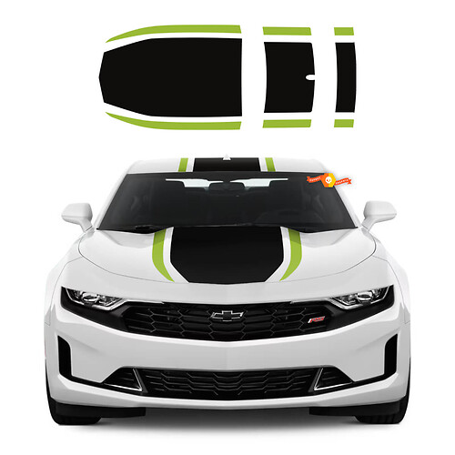 Kit de décalcomanies en vinyle pour Chevy Camaro 2019 2022, pour capot central, toit, course de rallye, rayures, 2 couleurs
