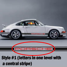 Porsche 911 Logo à rayures latérales classiques bicolores style chanteur
 2