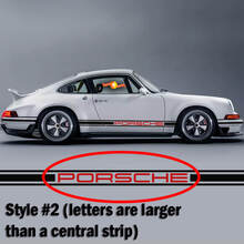 Porsche 911 Logo à rayures latérales classiques bicolores style chanteur
 3
