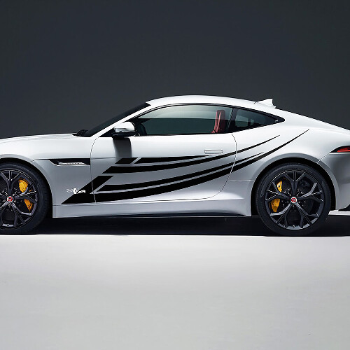 2x Jaguar F-Type R Side Racing Graphics Portes Autocollant en vinyle latéral
 1