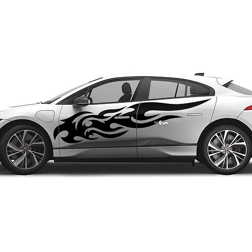 2x Jaguar F-Type R Side Racing Graphics Portes Côté Flamme Autocollant Vinyle
