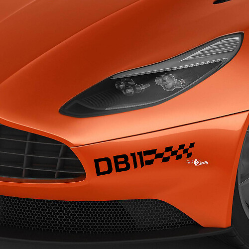 Autocollants en vinyle drapeau à damier pour pare-chocs avant Aston Martin DB11