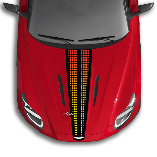 Autocollants en vinyle pour capot Aston Martin DB11 à rayures, drapeau en damier, dégradé de 2 couleurs
