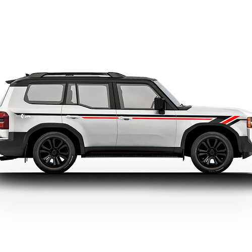 Toyota Land Cruiser Portes Rayures Autocollants Décalcomanies Graphiques En Vinyle Autocollants Kit
