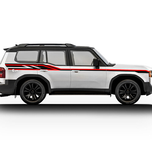 Toyota Land Cruiser Portes Rayures Autocollants Décalcomanies Vinyle Graphique Autocollants Kit 2
