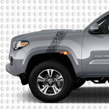 2x Autocollants en vinyle latéraux à rayures SR5 TRD de style polynésien pour capot de garde-boue Toyota Tacoma
 2