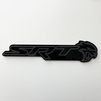 Badge SRT 3D noir vs gris, emblème de garde-boue
 1