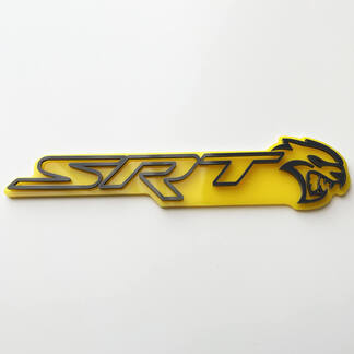 Badge SRT 3D Emblème de badges d'aile jaune vs gris
