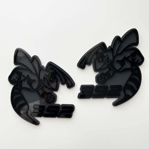 Insigne de garde-boue Hornet Bee 392 3D gris vs noir
