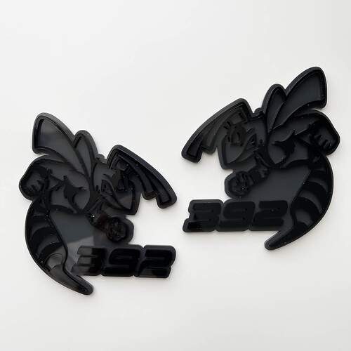 Hornet Bee 392 Badge 3D Gris vs Noir Badges Fender Emblème
