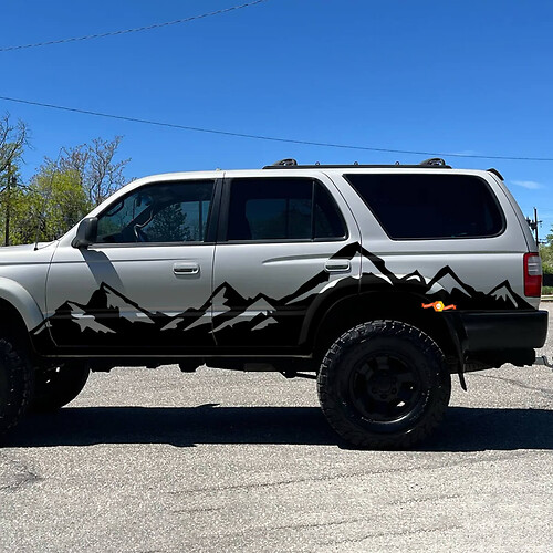 2x Mountains 4Runner Portes Latérales Mountain Vinyl pour Toyota 4Runner TRD
