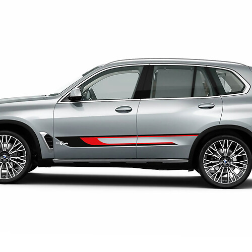 Kit d'autocollants à rayures latérales personnalisés pour BMW X5 G05 - Graphiques en vinyle bicolores
