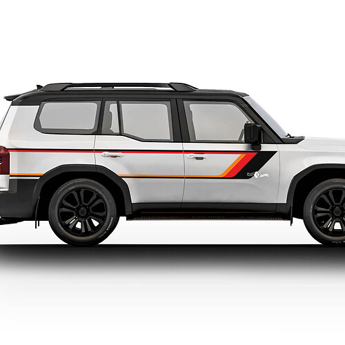 Toyota Land Cruiser Vintage Side Door Stripes Autocollant Kit de décalcomanies – Graphiques en vinyle personnalisés
