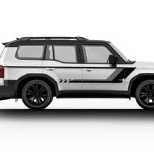 Toyota Land Cruiser vintage Portes latérales Autocollants à rayures à carreaux Autocollants graphiques en vinyle Kit de décalcomanies
 2