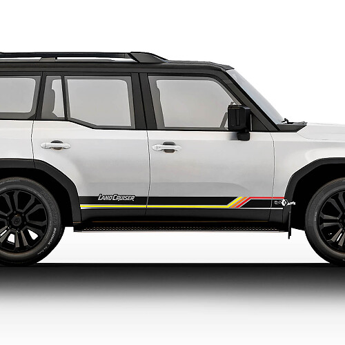 Kit de décalcomanies vinyle bandes latérales de porte style vintage pour Toyota Land Cruiser 2024