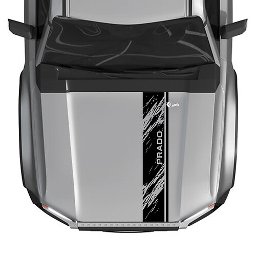 2024 Toyota Land Cruiser Prado Hood Stripe Destroyed Décalcomanies graphiques en vinyle
