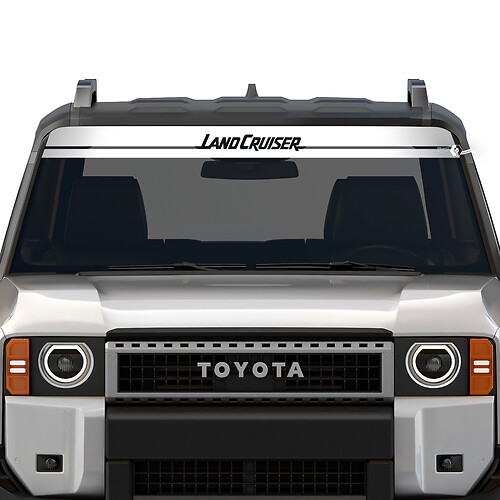 Bannière de pare-brise 2024 Toyota Land Cruiser Prado Stripe Décalcomanies détruites Décalcomanies graphiques en vinyle

